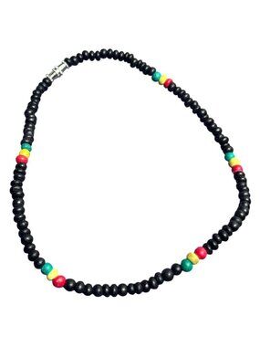 Rasta Bead Bracelet 9.5 Inches